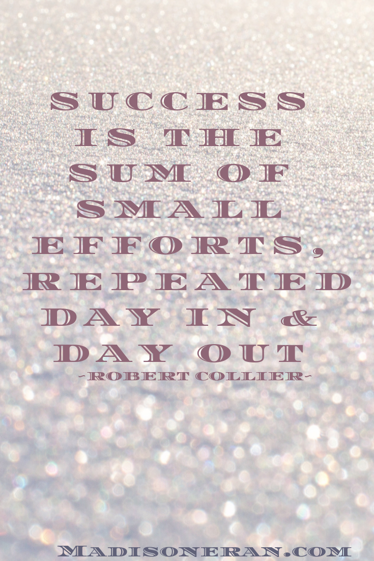 SUCCESS IS THE SUM OF SMALL EFFORTS, REPEATED DAY IN & DAY OUT